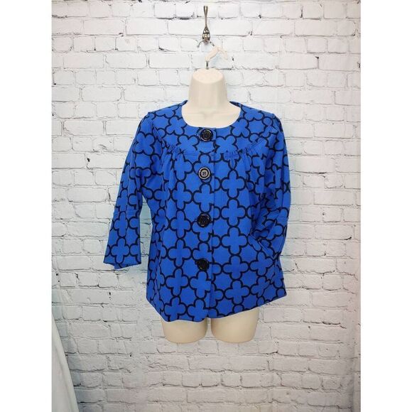 Grace Elements Vintage Women's Size 10 Royal Blue/Black Short Flare Jacket - Picture 1 of 5